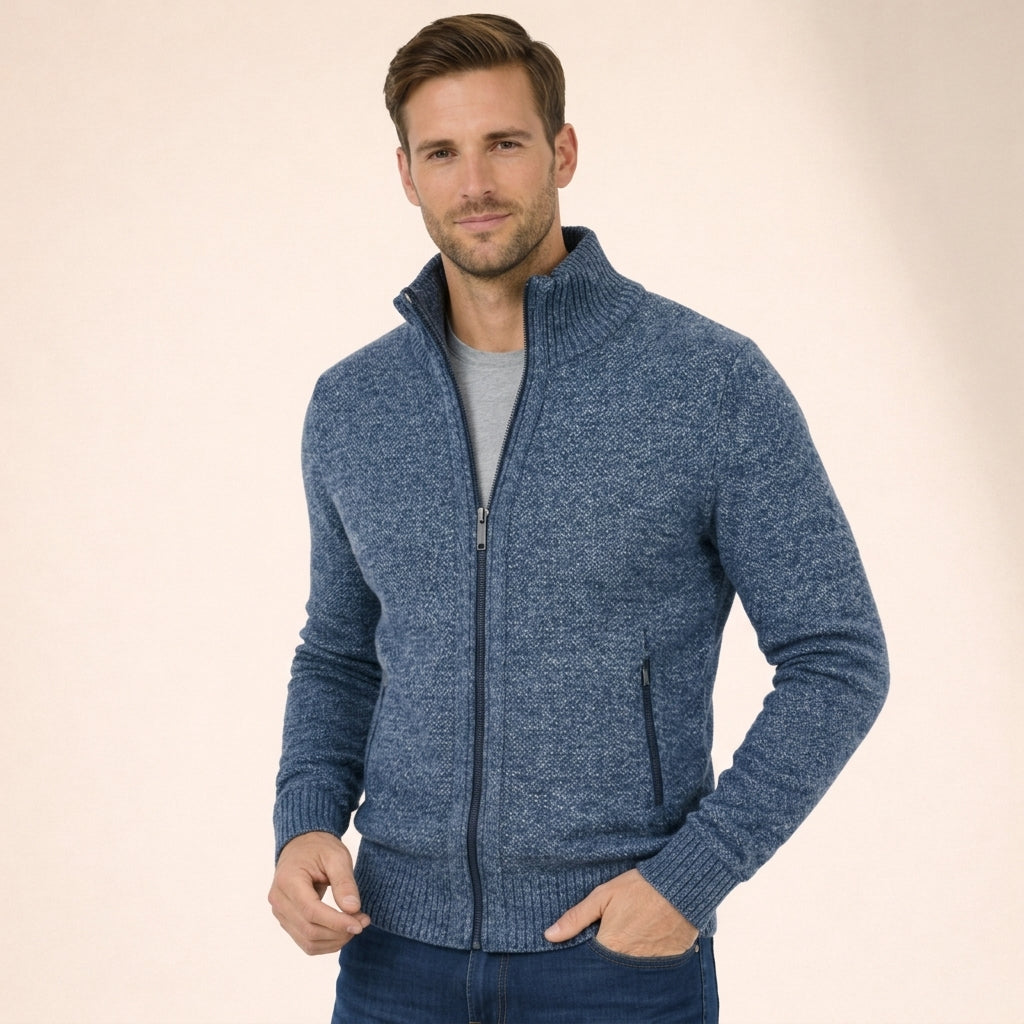 Antonino – Merino Wool Full Zip Sweater | Soft Knit for Layering