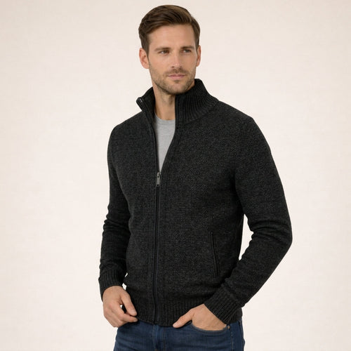 Antonino – Merino Wool Full Zip Sweater | Soft Knit for Layering