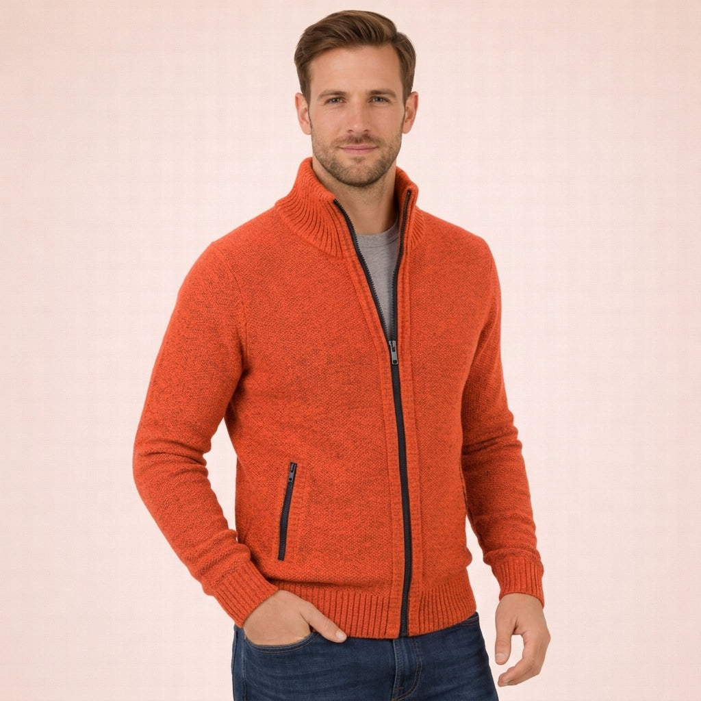 Antonino – Merino Wool Full Zip Sweater | Soft Knit for Layering