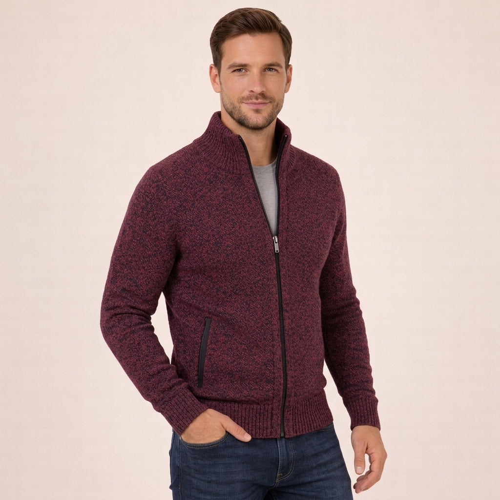 Antonino – Merino Wool Full Zip Sweater | Soft Knit for Layering