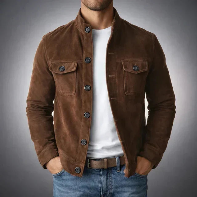 Freddie – Classic Suede Jacket | Structured Fit with Chest Pockets