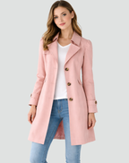 Women's Fitted Trench Coat | Mid-Length with Lapel Collar