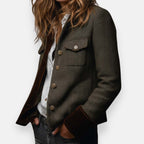 Theodora – Herringbone Tweed Jacket | Structured Everyday Elegance