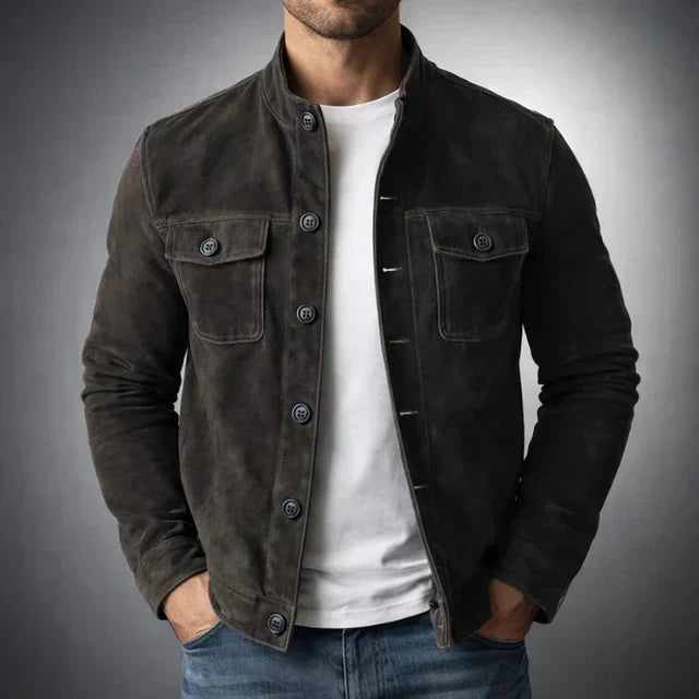 Freddie – Classic Suede Jacket | Structured Fit with Chest Pockets