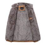 Men's Sherpa-Lined Winter Jacket | Stand Collar & Button Front