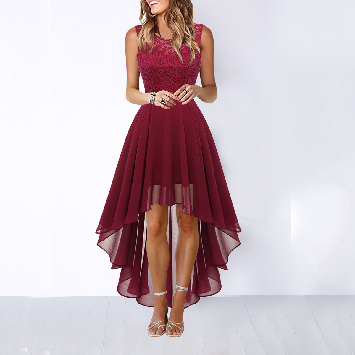 Women's High Low Evening Dress | Sleeveless Party & Wedding Guest