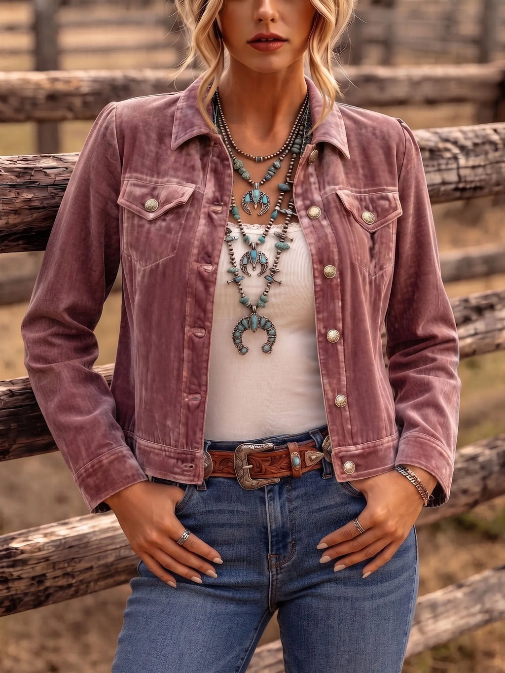 Delphine – Vintage Wash Button Up Jacket | Classic Cut, Chest Pockets