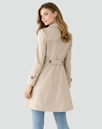 Women's Fitted Trench Coat | Mid-Length with Lapel Collar