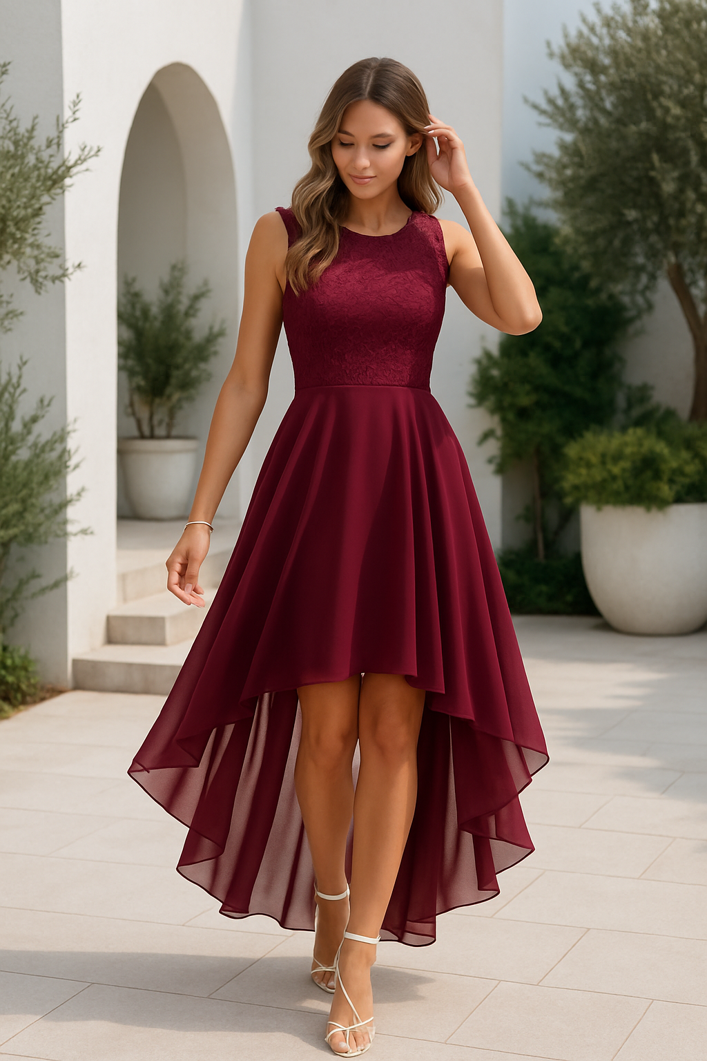 Women's High Low Evening Dress | Sleeveless Party & Wedding Guest
