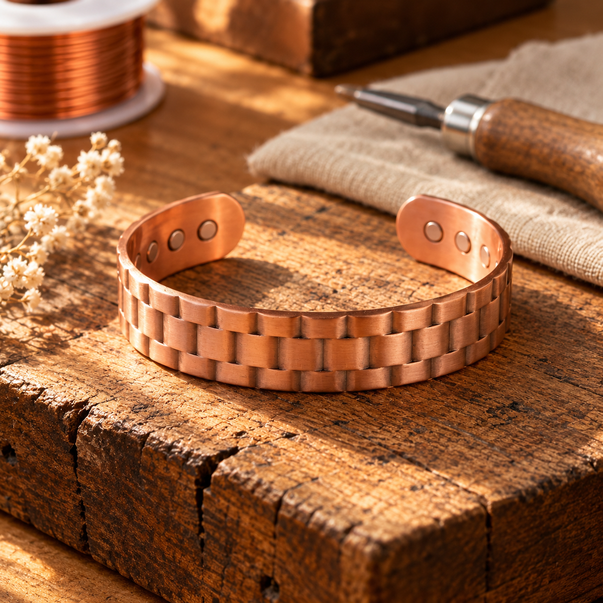 Ore Copper Cuff Bracelet | Hand-Shaped for Everyday Wear Bracelet Neriona