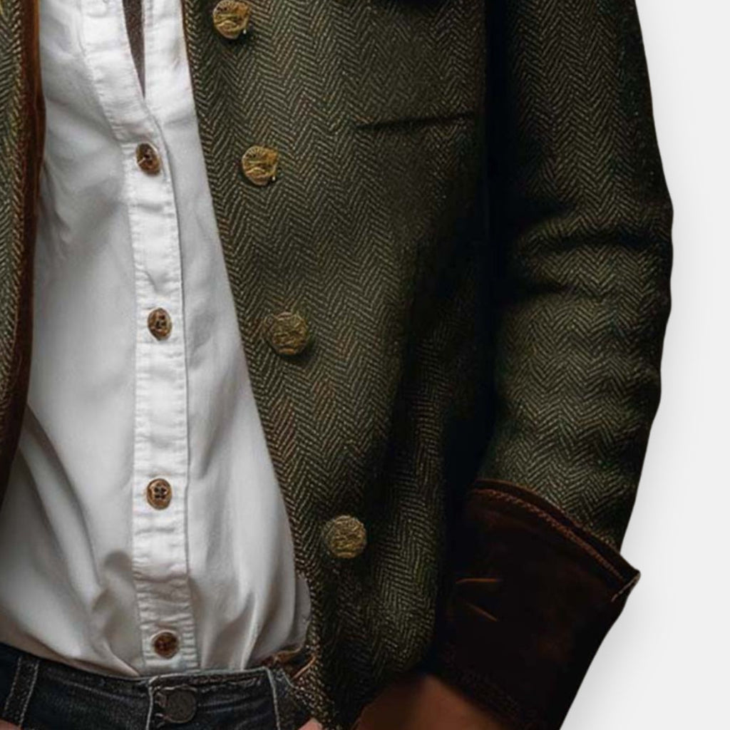 Theodora – Herringbone Tweed Jacket | Structured Everyday Elegance