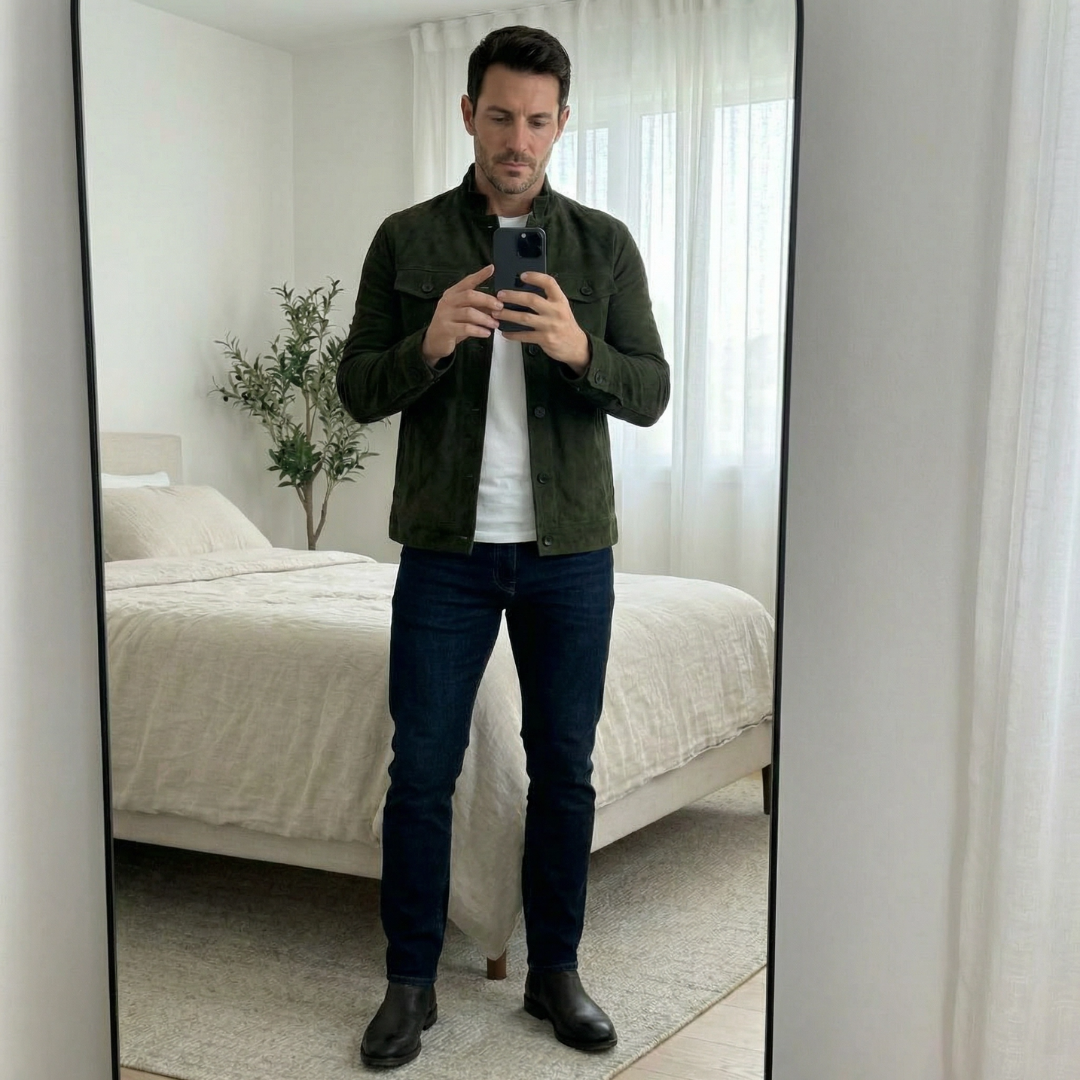 Freddie – Classic Suede Jacket | Structured Fit with Chest Pockets