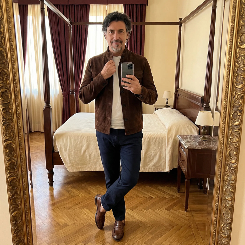 Freddie – Classic Suede Jacket | Structured Fit with Chest Pockets