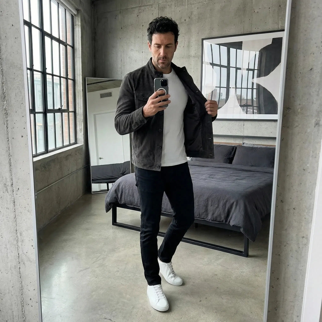 Freddie – Classic Suede Jacket | Structured Fit with Chest Pockets