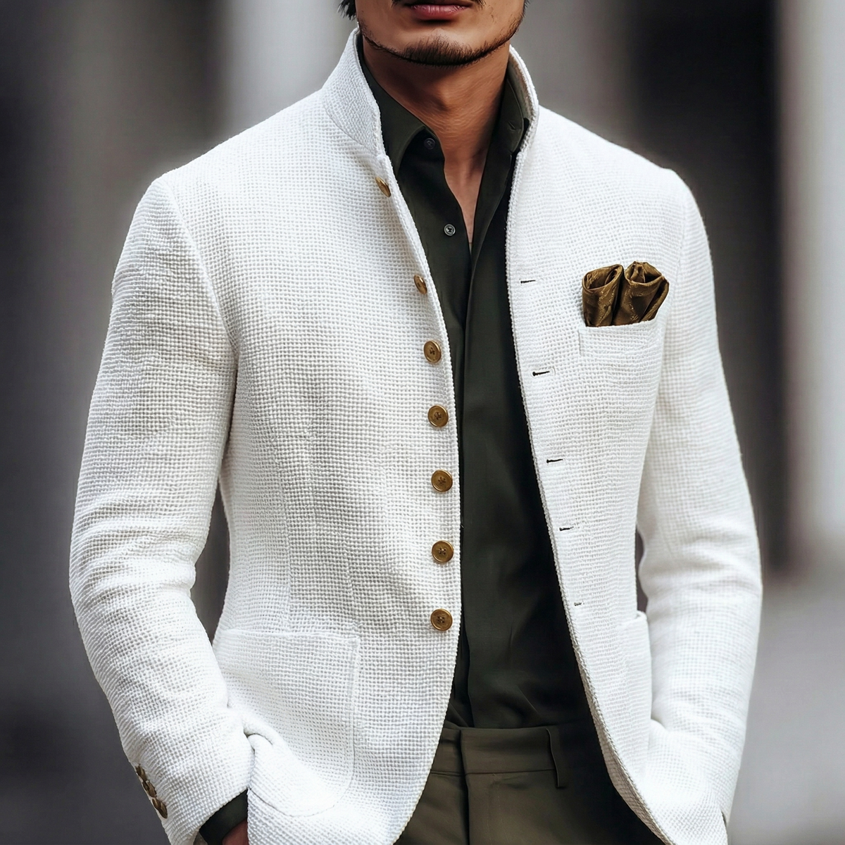 Alaric – Classic Single-Breasted Blazer | Textured Smart-Casual Weave