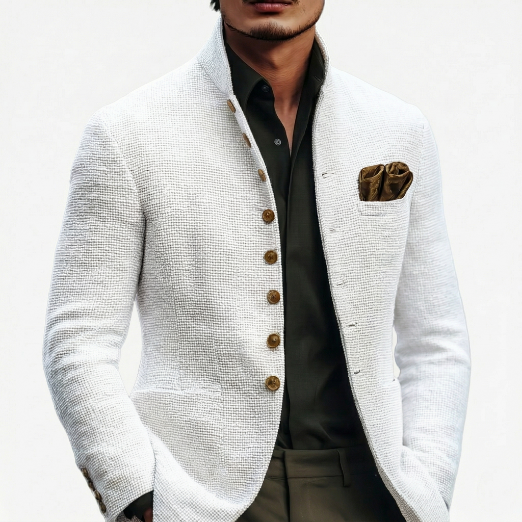 Alaric – Classic Single-Breasted Blazer | Textured Smart-Casual Weave
