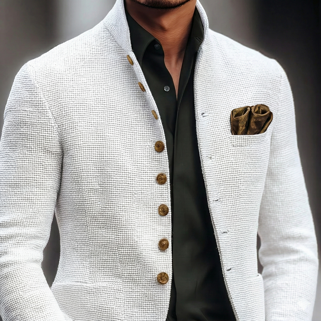 Alaric – Classic Single-Breasted Blazer | Textured Smart-Casual Weave