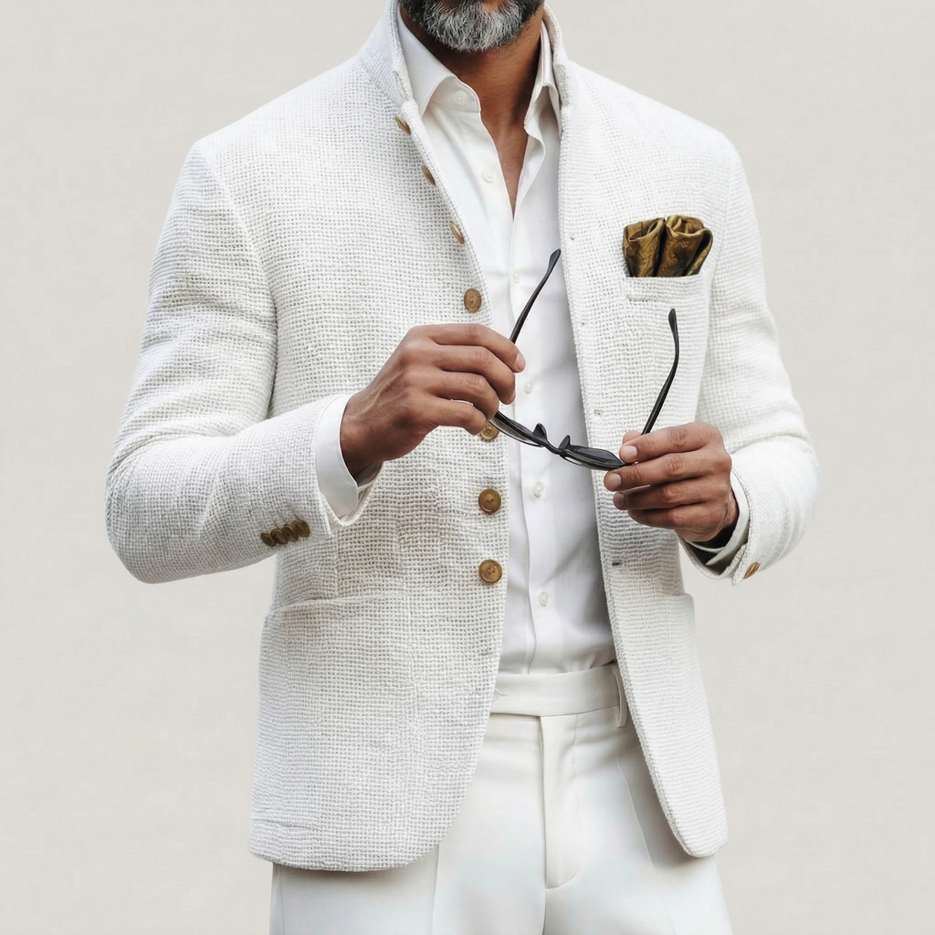 Alaric – Classic Single-Breasted Blazer | Textured Smart-Casual Weave