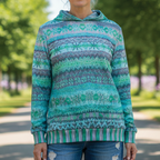 Judy – Printed Pullover Hoodie | Relaxed Fit for Layering