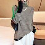 Odessa – Striped Turtleneck Sweater | Contrast Knit Pullover