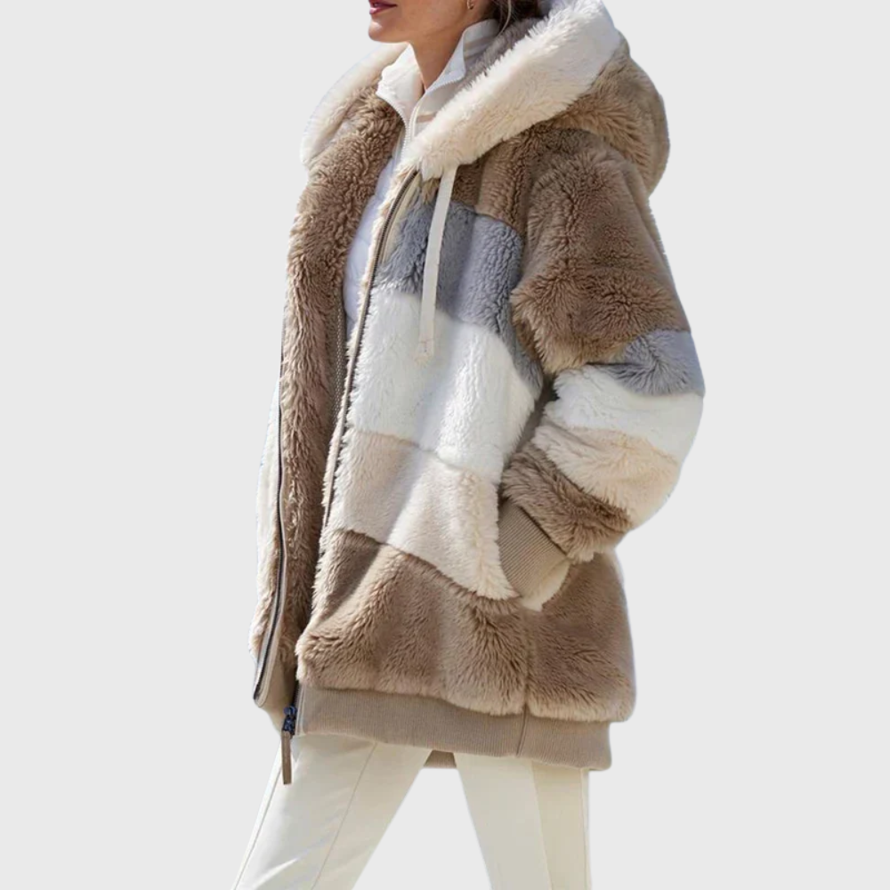 Sofia – Faux Fur Hooded Puffer Jacket | Zip Up Winter Layer