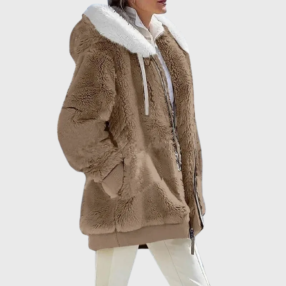 Sofia – Faux Fur Hooded Puffer Jacket | Zip Up Winter Layer