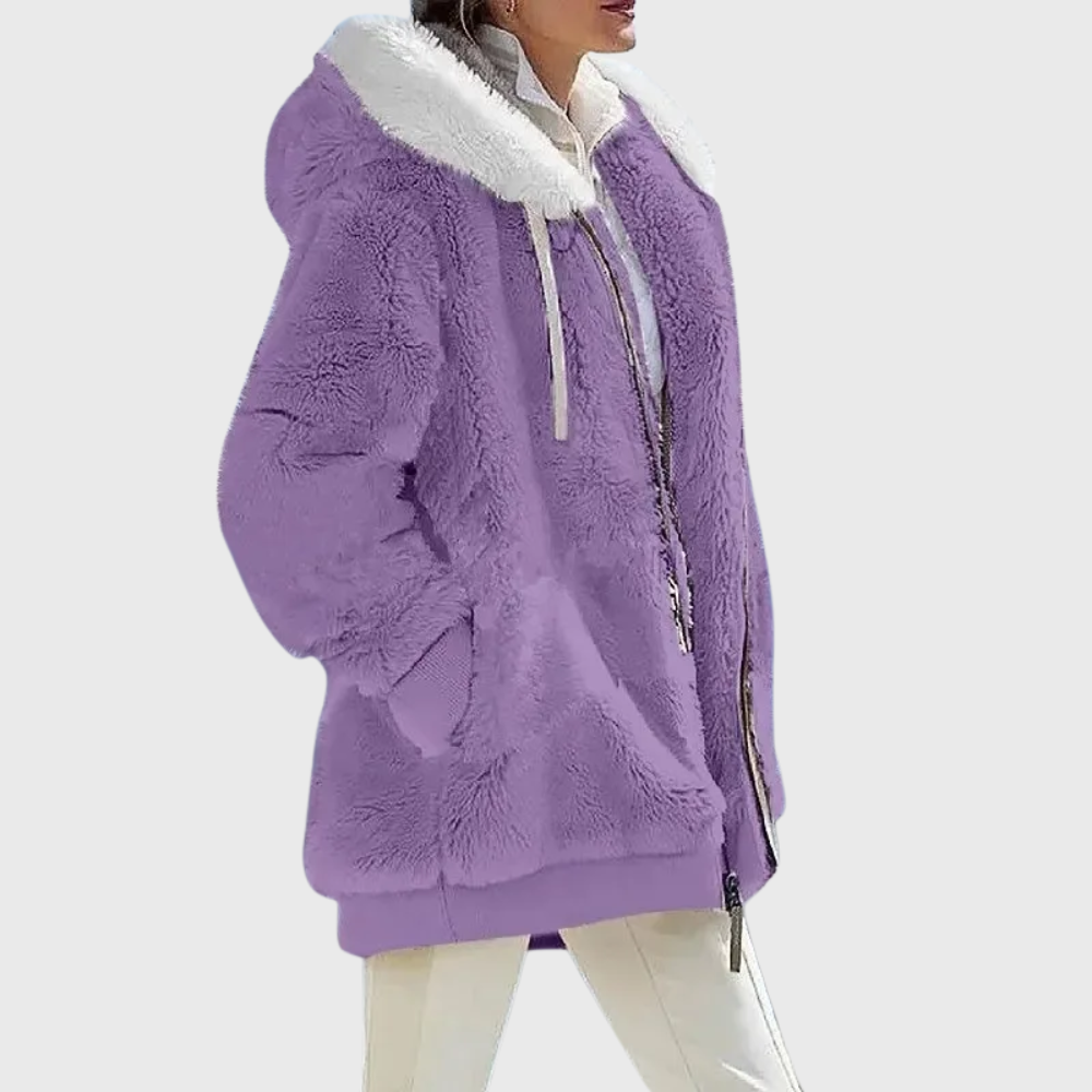 Sofia – Faux Fur Hooded Puffer Jacket | Zip Up Winter Layer