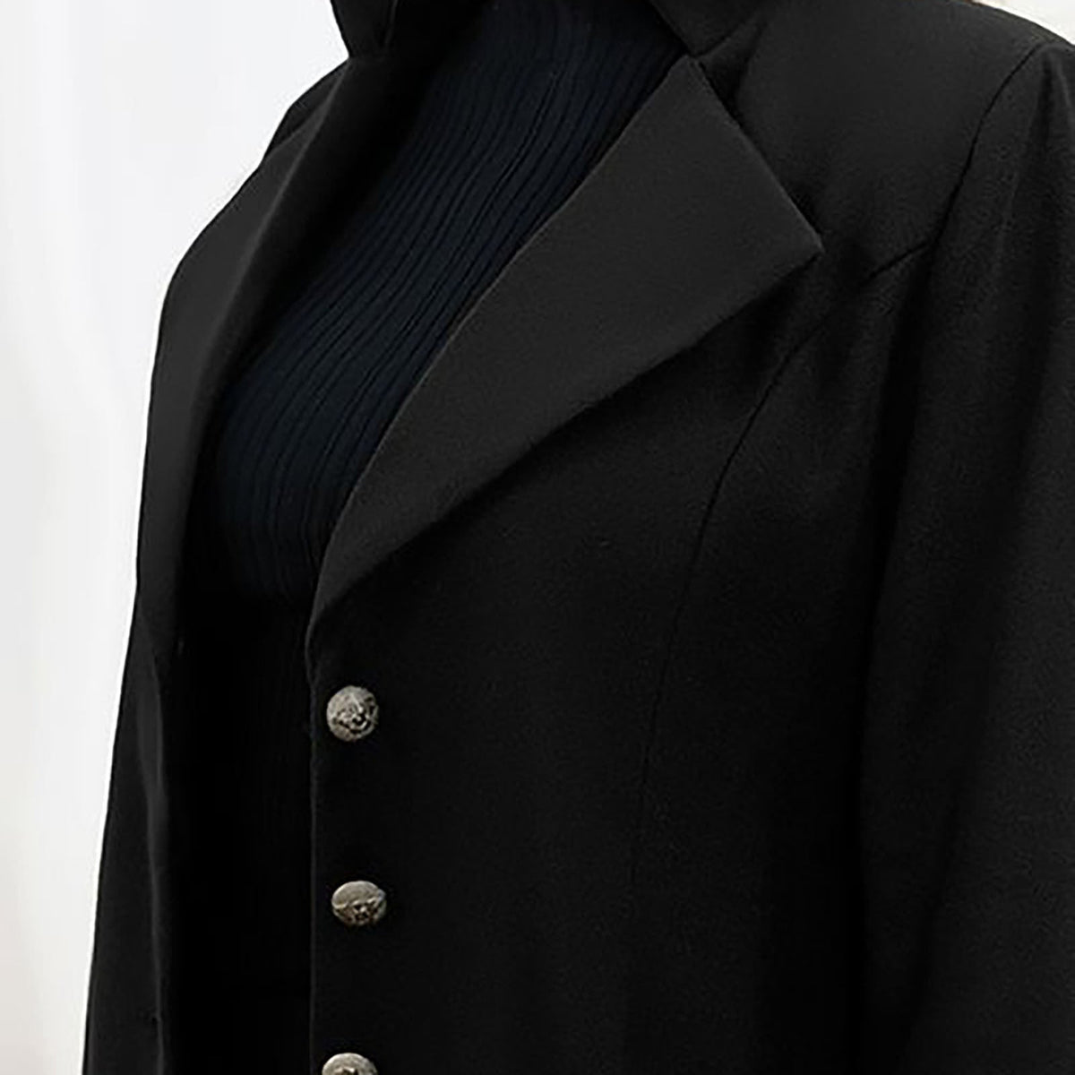 Hannah – Tailored Long Coat | Lapel Collar & Button Front for Winter