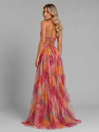 Women's Floral Chiffon V-Neck Maxi Dress | Wedding Guest & Summer
