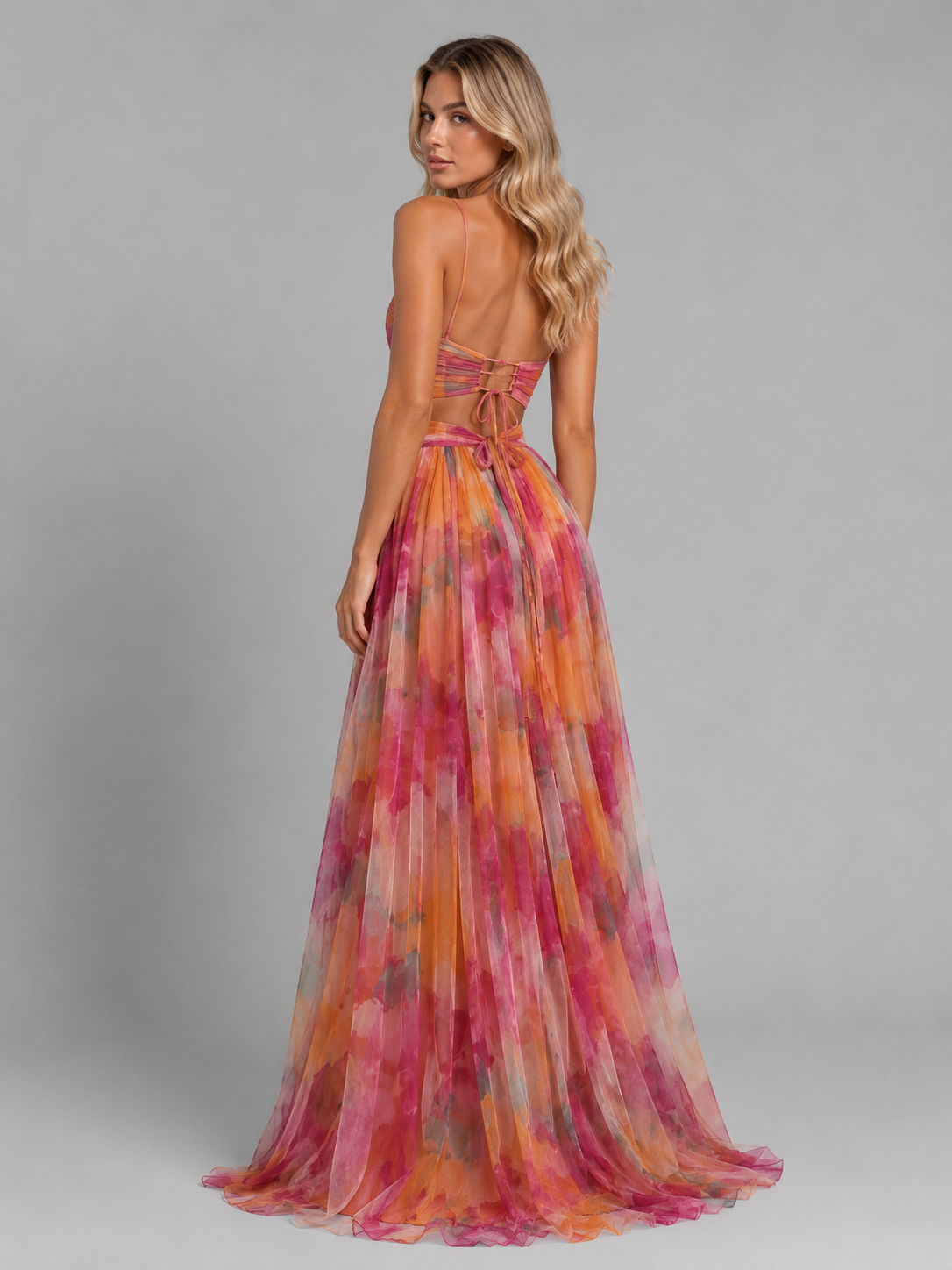 Women's Floral Chiffon V-Neck Maxi Dress | Wedding Guest & Summer