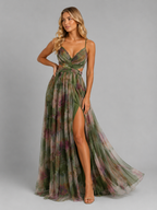 Women's Floral Chiffon V-Neck Maxi Dress | Wedding Guest & Summer