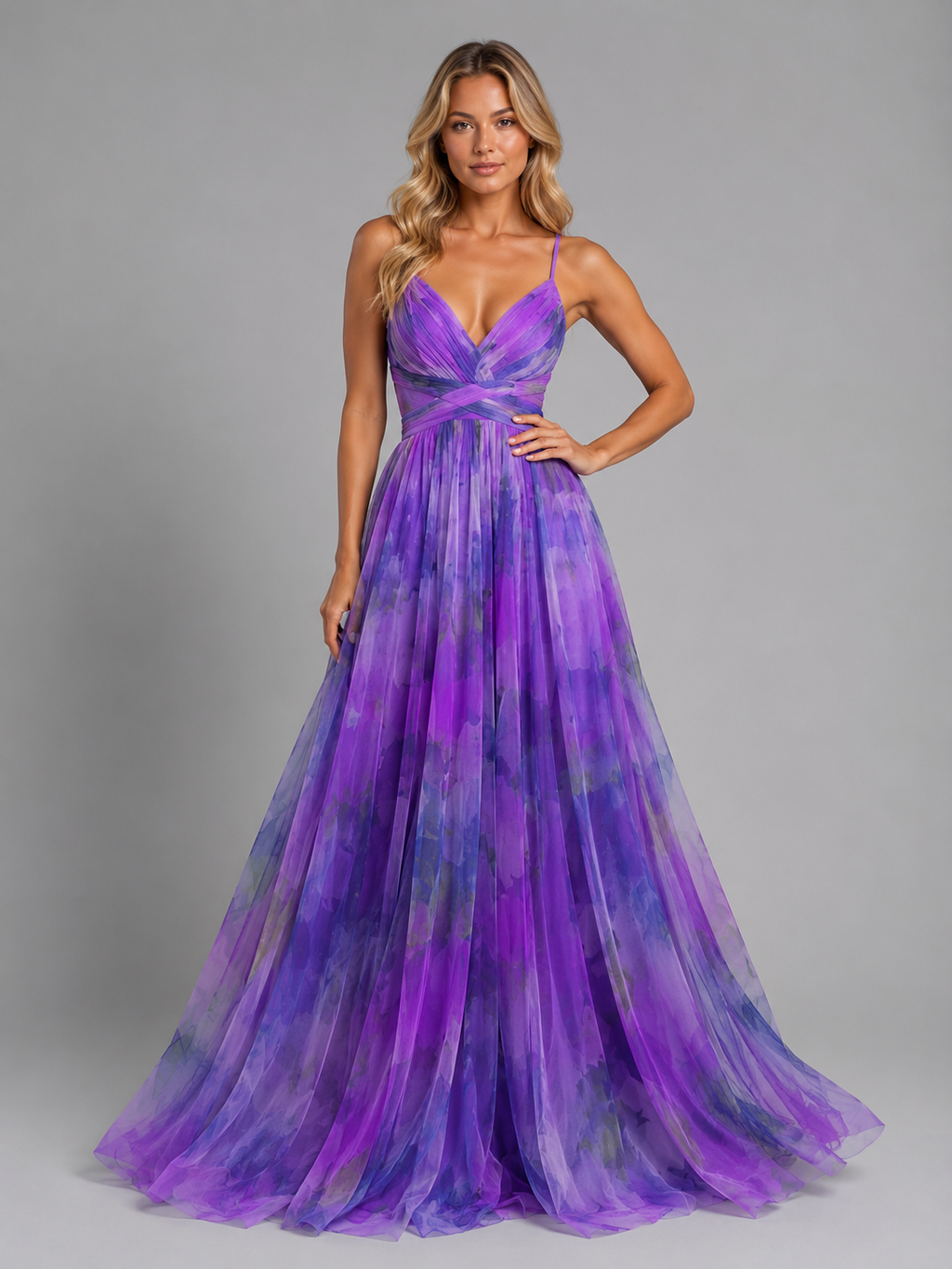 Women's Floral Chiffon V-Neck Maxi Dress | Wedding Guest & Summer