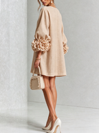 Saralyn – Puff Sleeve Mini Dress | Rose Cuffs & Button Front