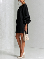Saralyn – Puff Sleeve Mini Dress | Rose Cuffs & Button Front