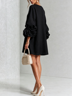 Saralyn – Puff Sleeve Mini Dress | Rose Cuffs & Button Front
