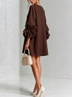 Saralyn – Puff Sleeve Mini Dress | Rose Cuffs & Button Front
