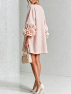 Saralyn – Puff Sleeve Mini Dress | Rose Cuffs & Button Front