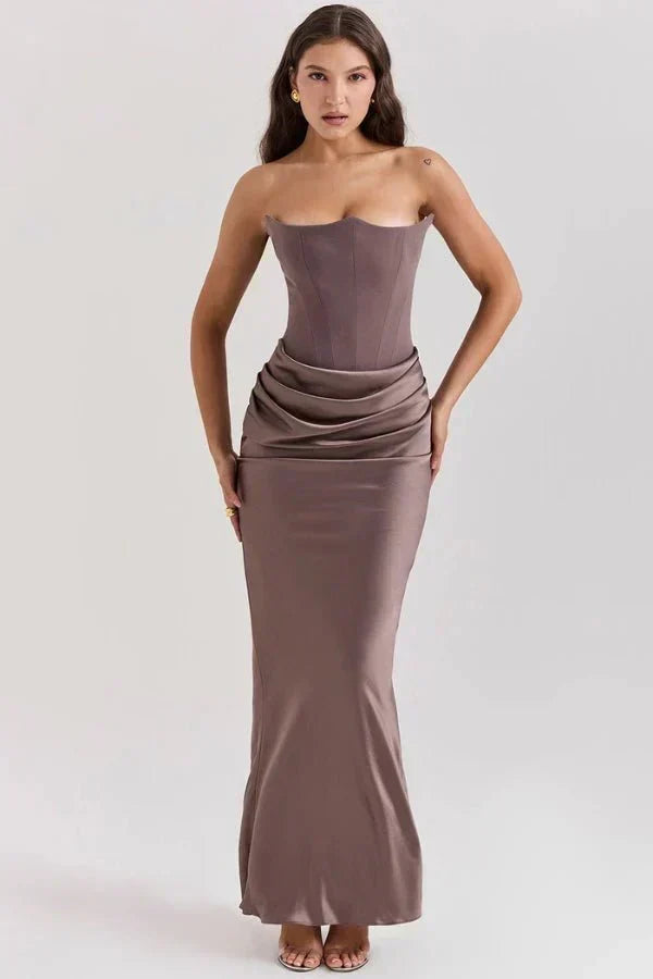 Cassandra – Strapless Satin Corset Gown