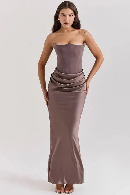 Cassandra – Strapless Satin Corset Gown
