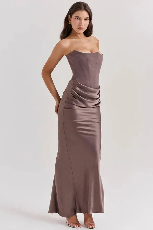 Cassandra – Strapless Satin Corset Gown