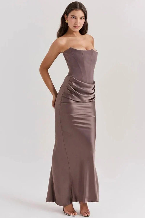 Cassandra – Strapless Satin Corset Gown