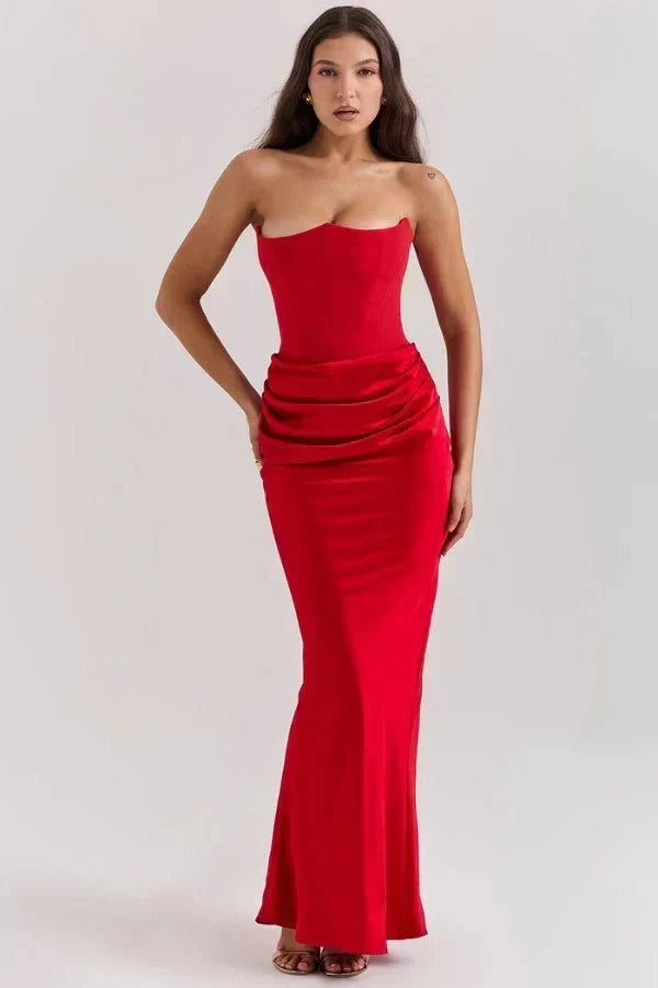 Cassandra – Strapless Satin Corset Gown