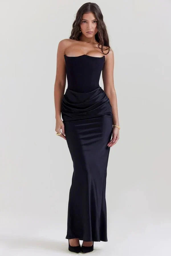 Cassandra – Strapless Satin Corset Gown