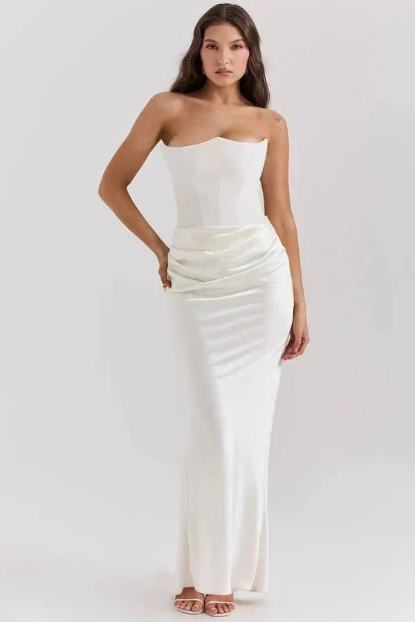 Cassandra – Strapless Satin Corset Gown