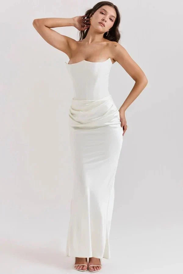 Cassandra – Strapless Satin Corset Gown