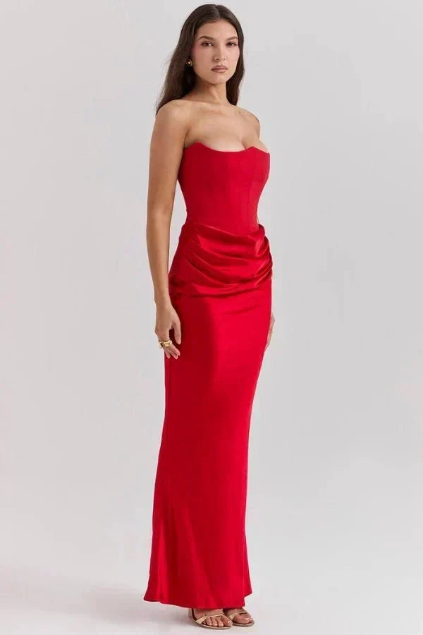 Cassandra – Strapless Satin Corset Gown