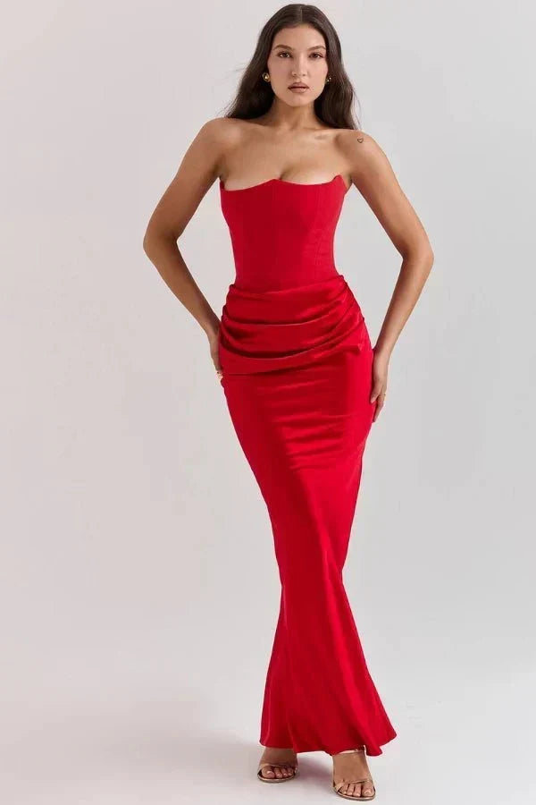 Cassandra – Strapless Satin Corset Gown