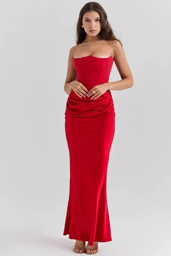 Cassandra – Strapless Satin Corset Gown