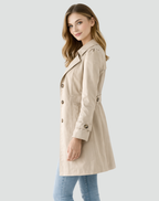 Women's Fitted Trench Coat | Mid-Length with Lapel Collar