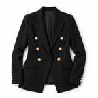 Marceline – Double-Breasted Blazer | Gold Button Tailored Layer